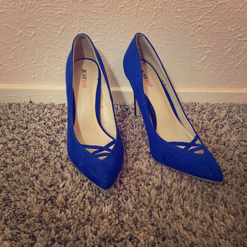 Suede blue Heel